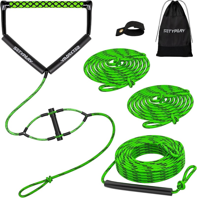 SETYPARY 75FT Wakeboard Rope and Handle, Floating Water Ski Rope for Watersports, 4 Sections Ski Ropes for Water Skiing, Kneeboarding, Wakeboarding - Image 1